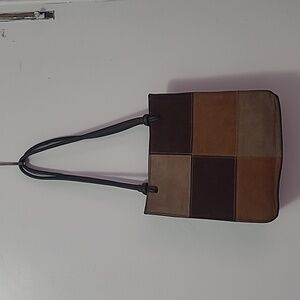 Chateau Y2K Brown Patchwork Sholder Bag